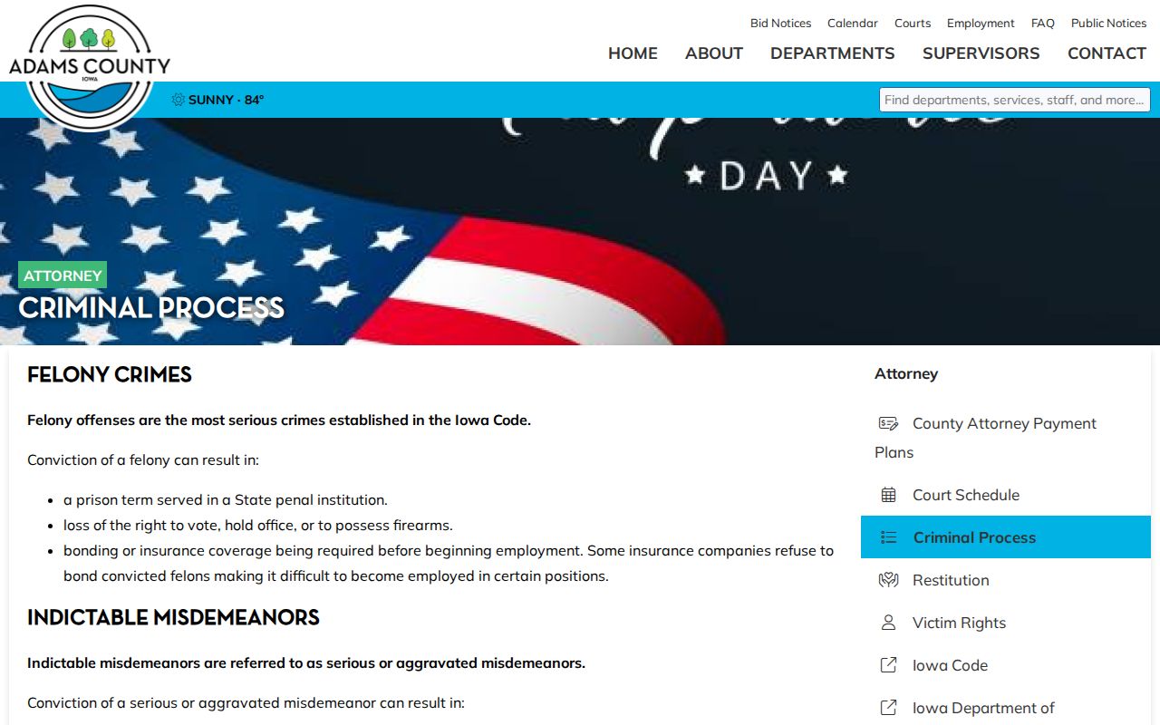 Adams County arrest booking and court process